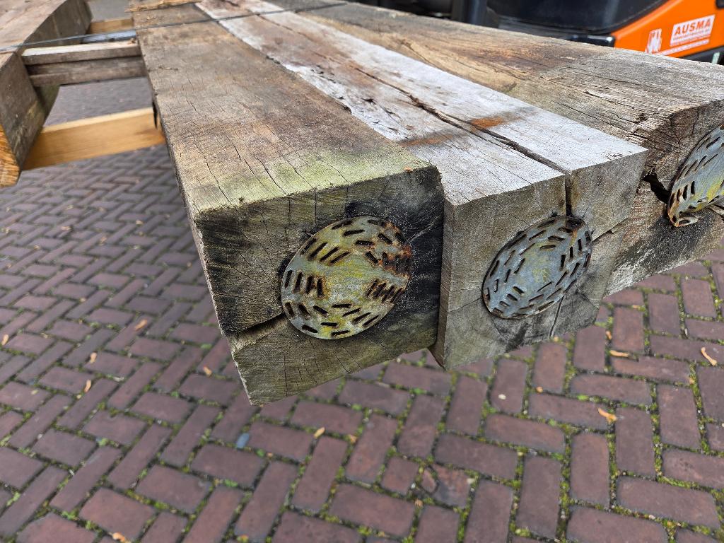 Rustieke gebruikte hardhouten palen 15x15 cm - nr: HB420, Ophalen, Gebruikt, Palen, Hardhout