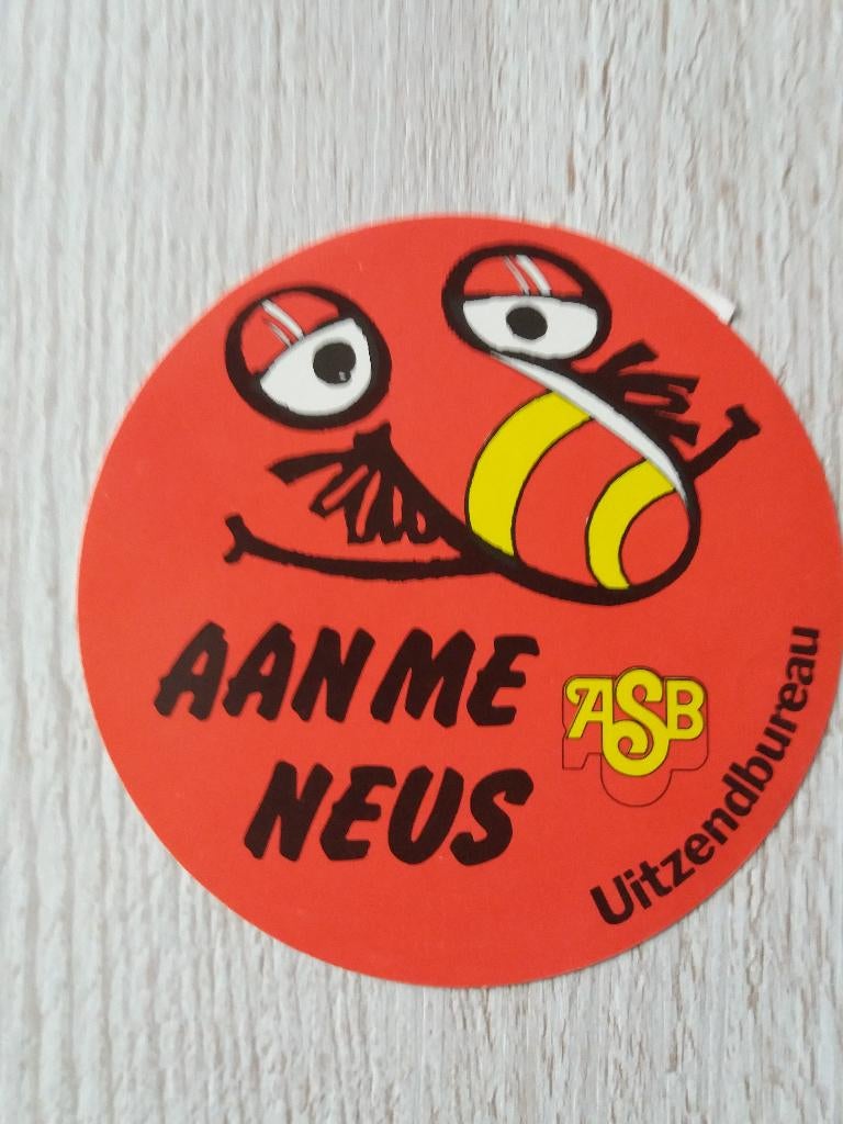 sticker aan me neus ASB uitzendbureau, Verzamelen, Stickers, Ophalen of Verzenden, Zo goed als nieuw, Bedrijf of Vereniging
