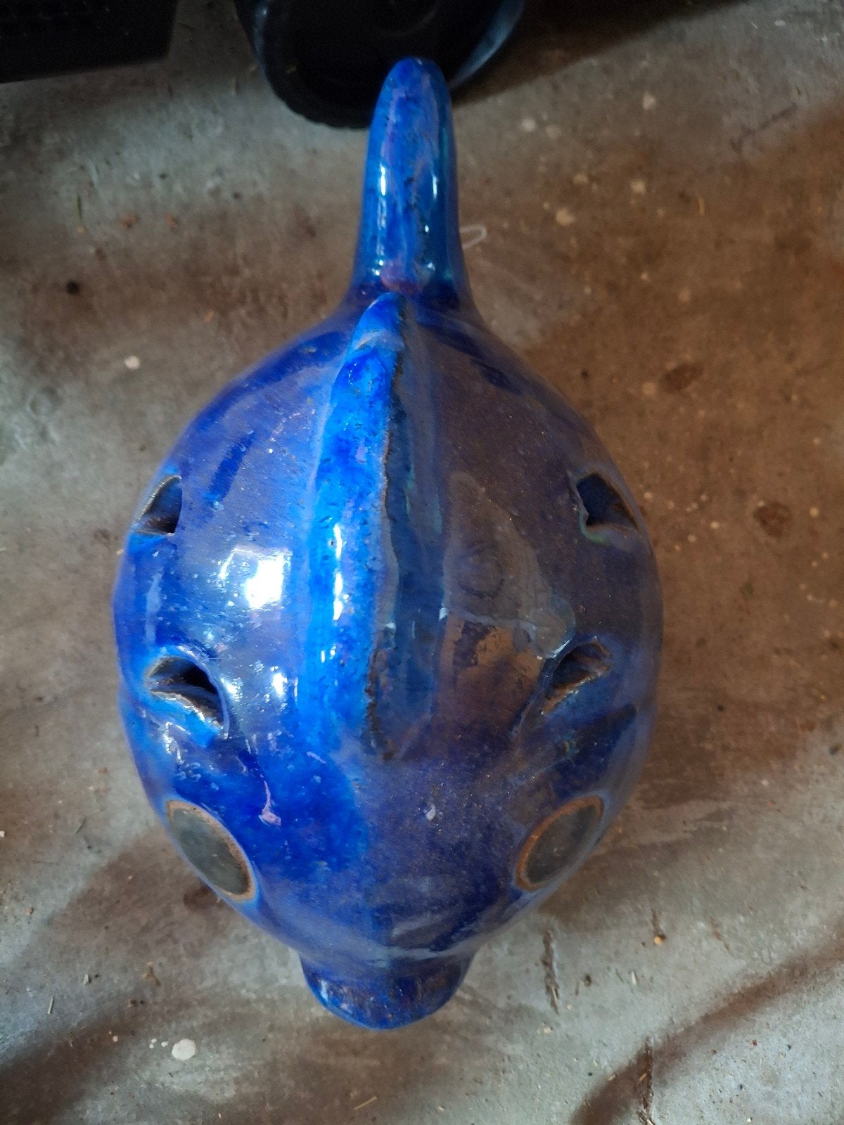 Stenen/Porseleinen Vis Decoratie - Blauw, Ophalen