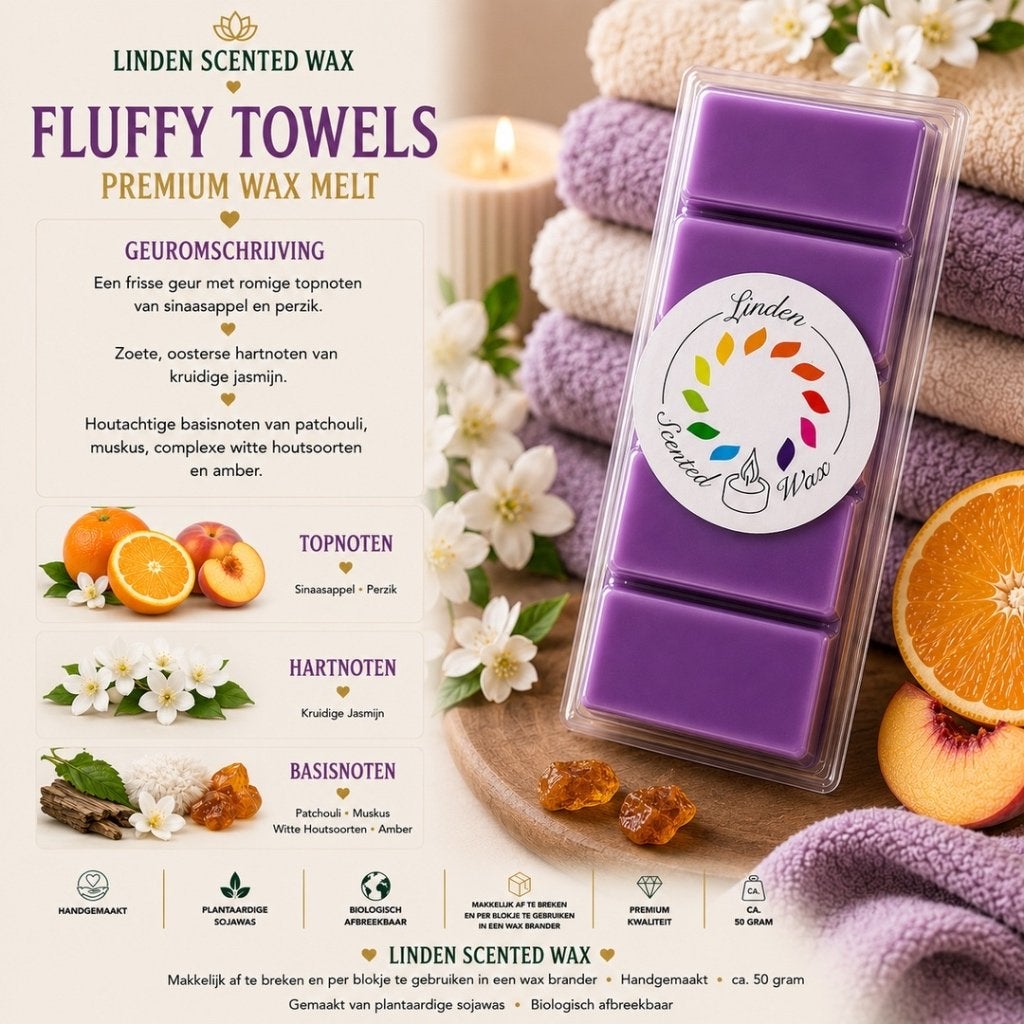 Waxmelts FLUFFY TOWELS / zachte handdoeken fris geur waxmelt, Ophalen of Verzenden, Nieuw, Was, Kaars