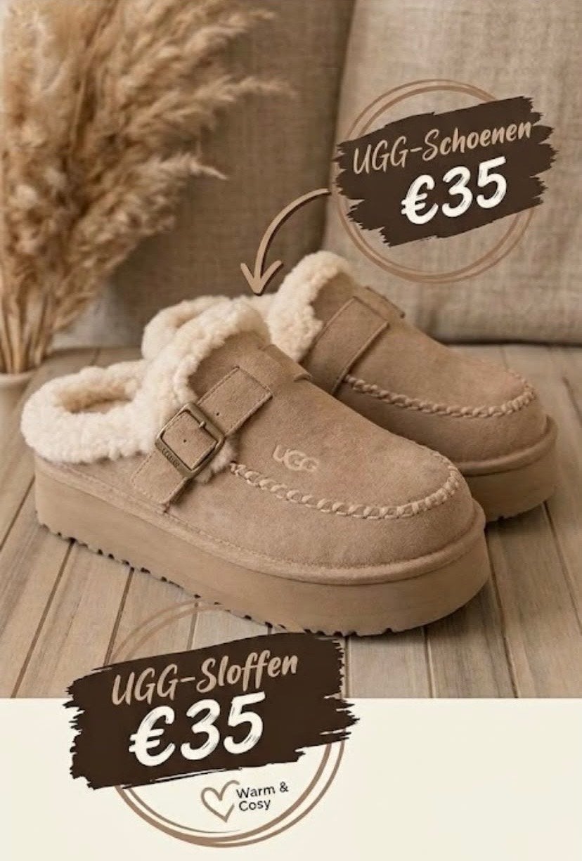 UGG Sloffen - Warm & Cosy, Ophalen, Nieuw, Beige, Pantoffels of Sloffen