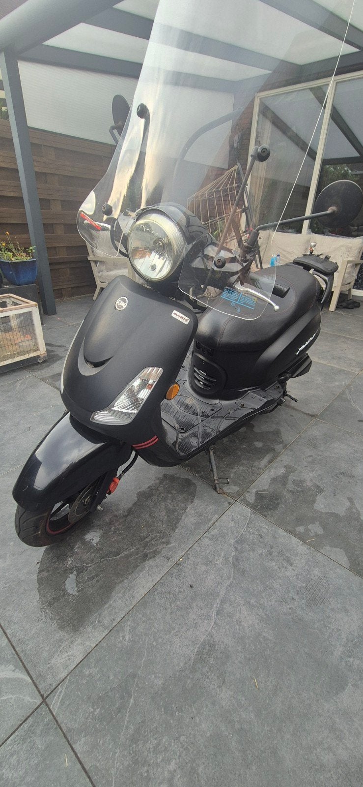 Sym Fiddle II scooter - Mat zwart, 19415 km!, Gebruikt, Maximaal 45 km/u, Ophalen of Verzenden, Benzine