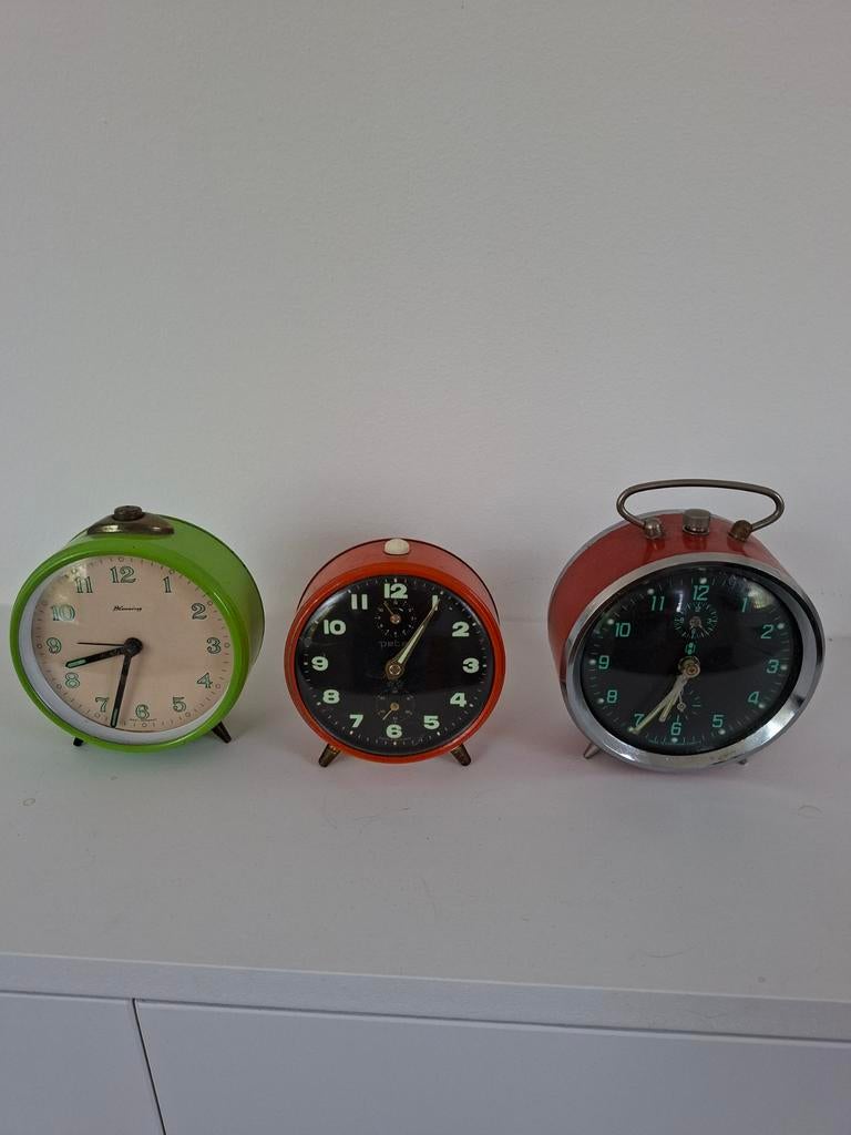 3 goed lopende vintage wekkers (kan ook per stuk), Ophalen of Verzenden