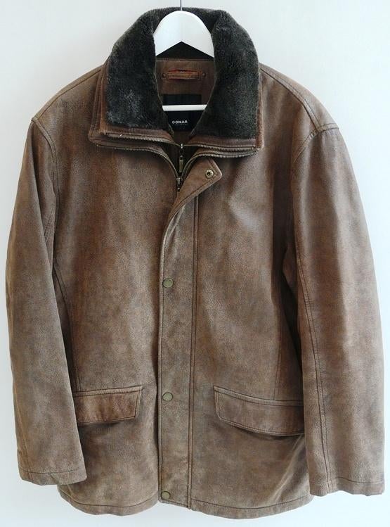 Jas / Jacket Vintage Leather, Donar Menswear, Size 54, 1990s, Maat 52/54 (L), Bruin, Ophalen of Verzenden, Donar