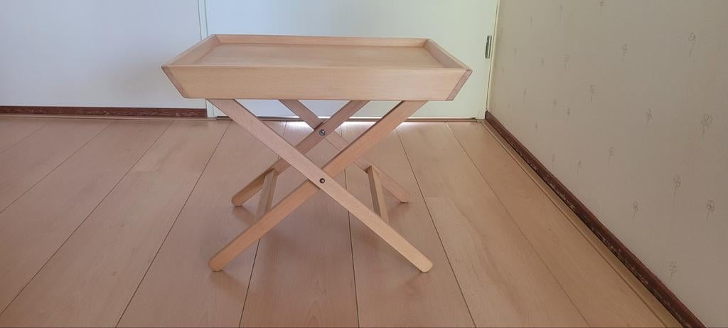 Jean des Bouvrie bijzettafeltje - Houten vouwtafel, Ophalen, Minder dan 45 cm, Minder dan 55 cm, Gebruikt