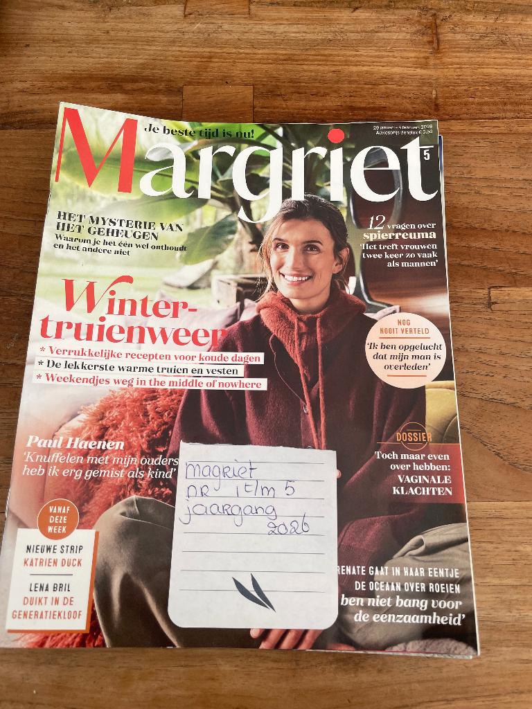 Tijdschriften Margriet 2026, Boeken, Tijdschriften en Kranten, Ophalen of Verzenden, Zo goed als nieuw, Damesbladen