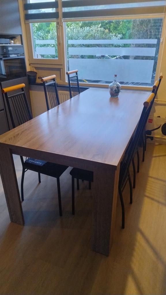 Gratis af te halen: eettafel - truffel eiken - 180*90, Ophalen, Rechthoekig, 150 tot 200 cm, 50 tot 100 cm