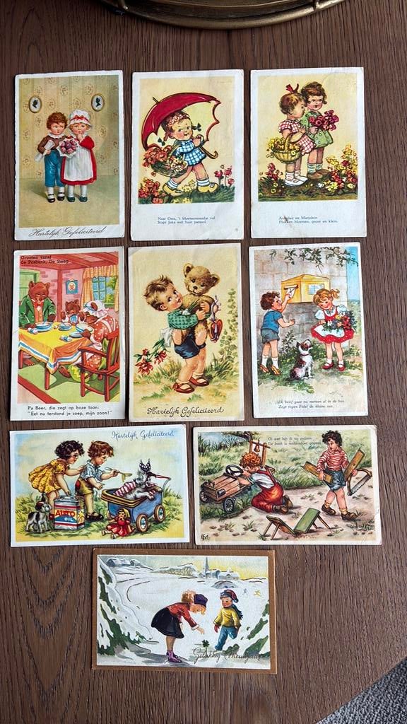 9 kinderkaarten divers., Ophalen of Verzenden