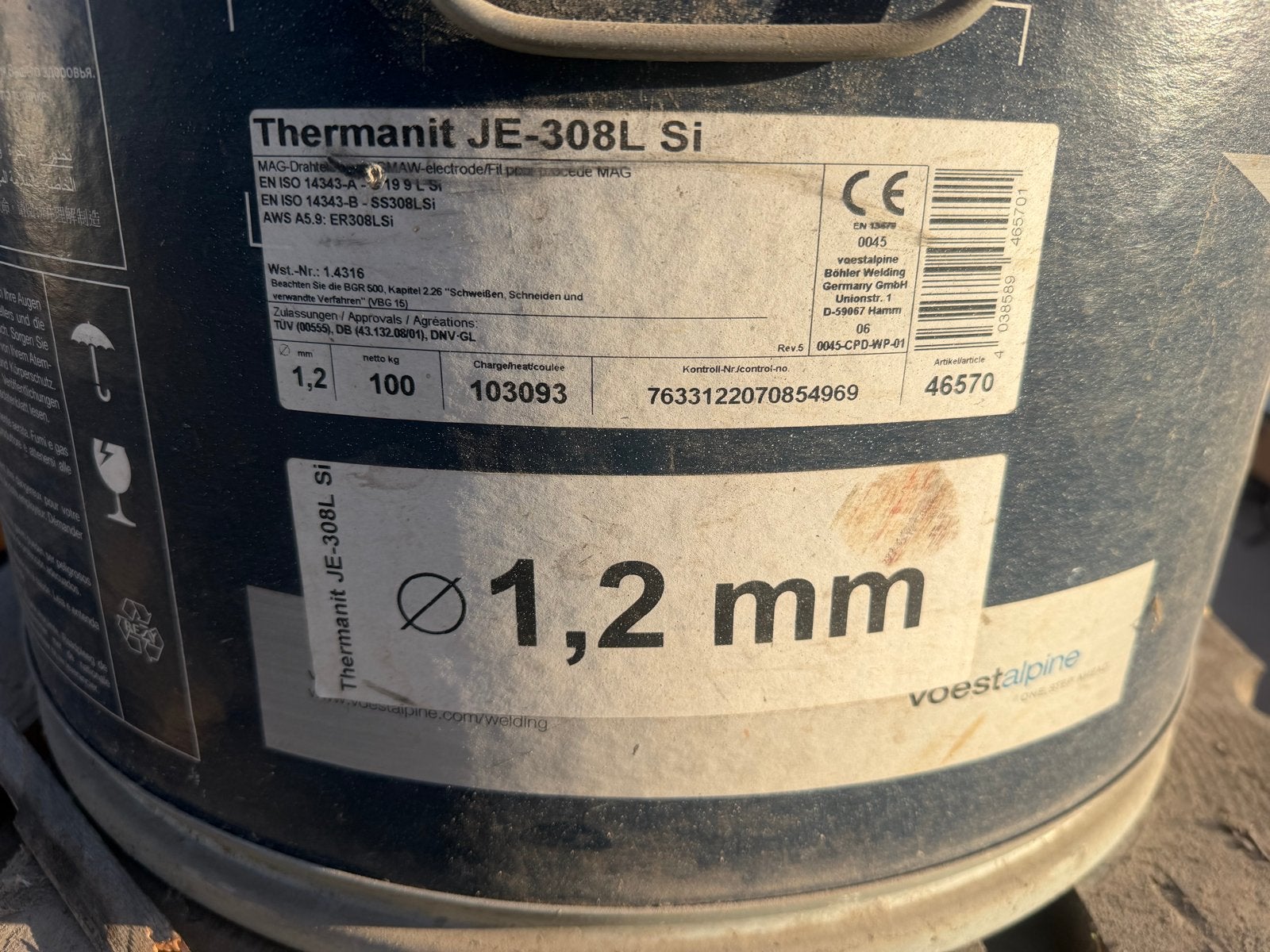 Voestalpine Böhler Welding Thermanit JE-308L Si lasdraad, Ophalen of Verzenden