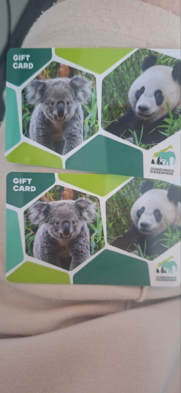 Cadeaukaarten ouwehands waarde 225 euro, Tickets en Kaartjes, Cadeaubon