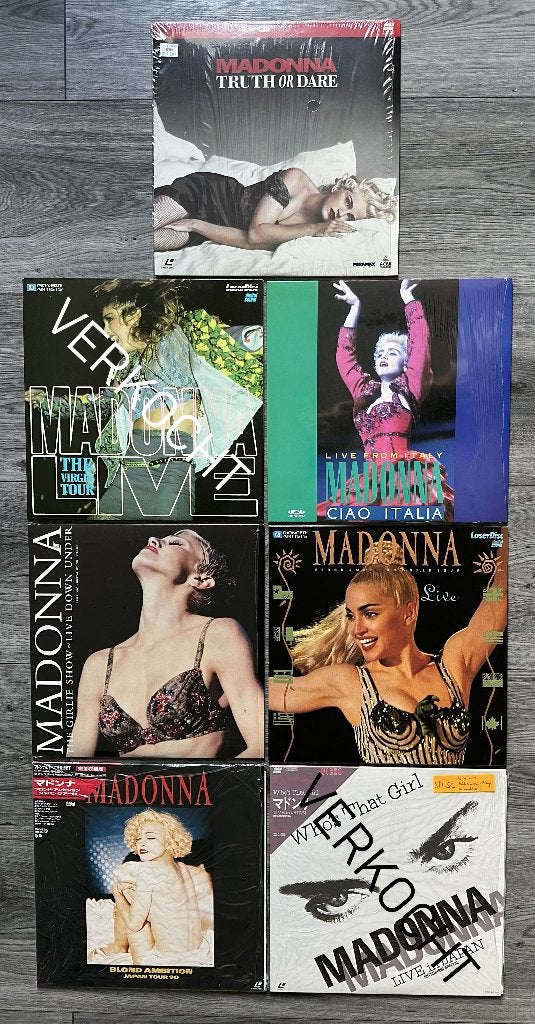 Madonna - Collectie van 5 LaserDisc's (PAL/NTSC), Alle leeftijden, Ophalen of Verzenden, Gebruikt, Muziekvideo's