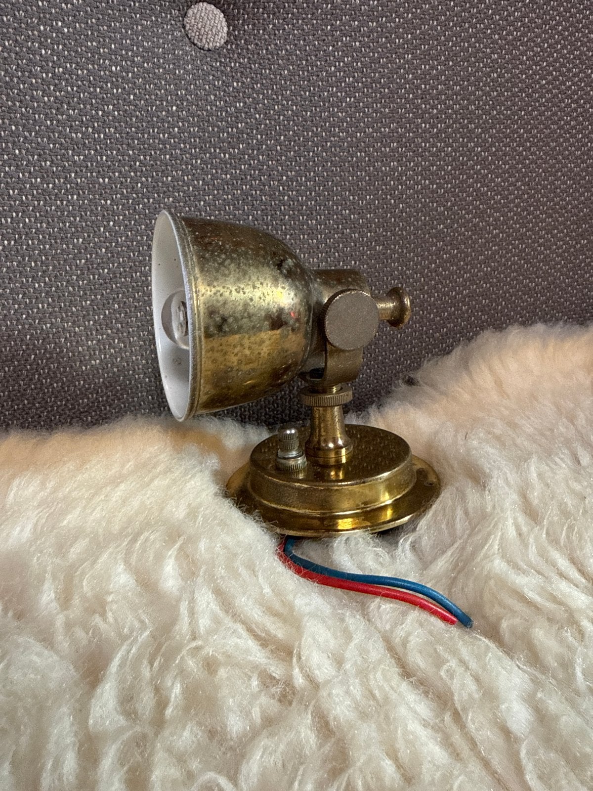 Vintage messing spotje - Maritiem/Industrieel 12 V, Ophalen of Verzenden