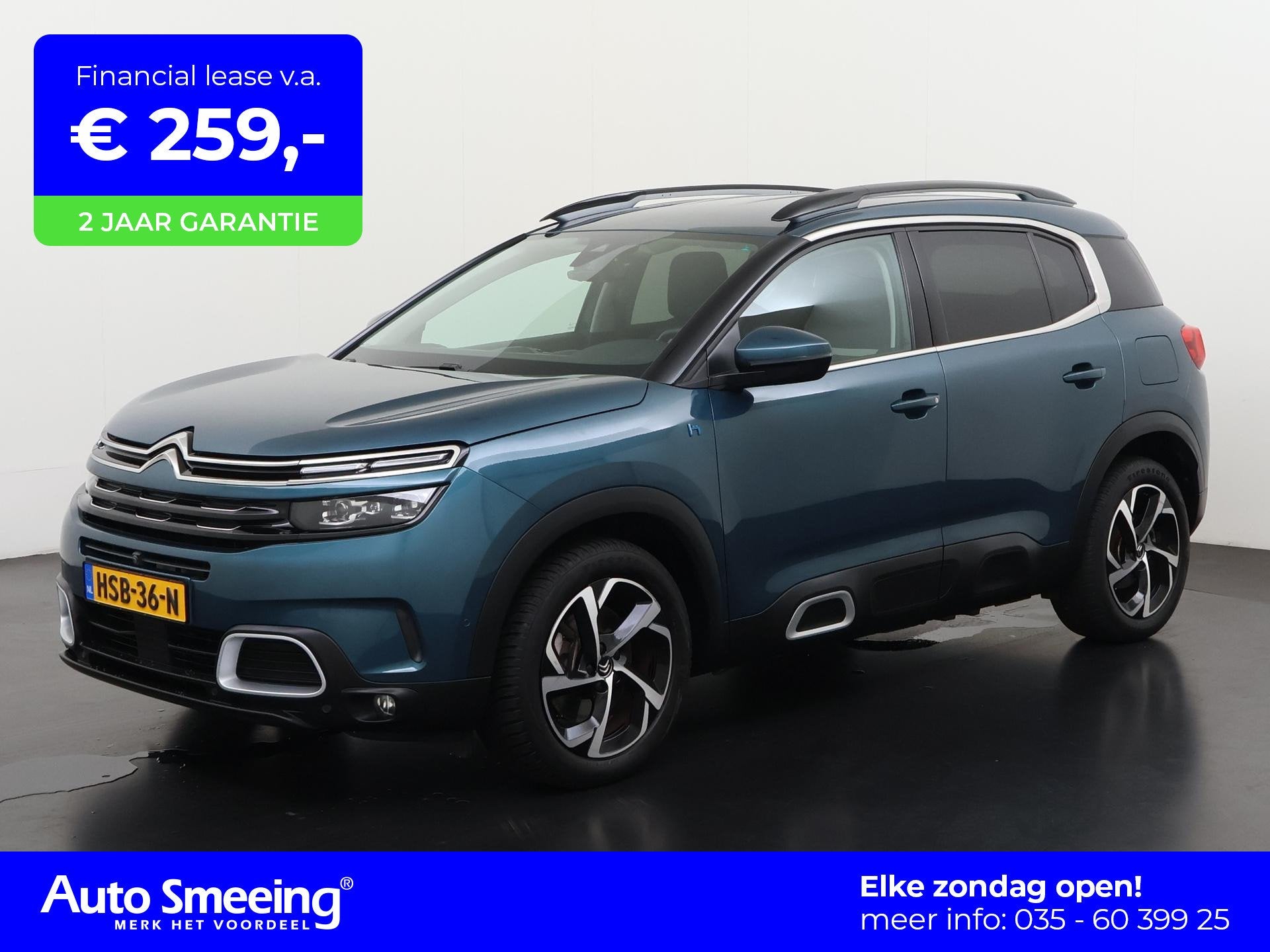 Citroen C5 Aircross 1.6 Plug-in Hybrid 225 Shine | Stoelverw, Auto's, Gebruikt, Euro 6, 4 cilinders, Leder en Stof