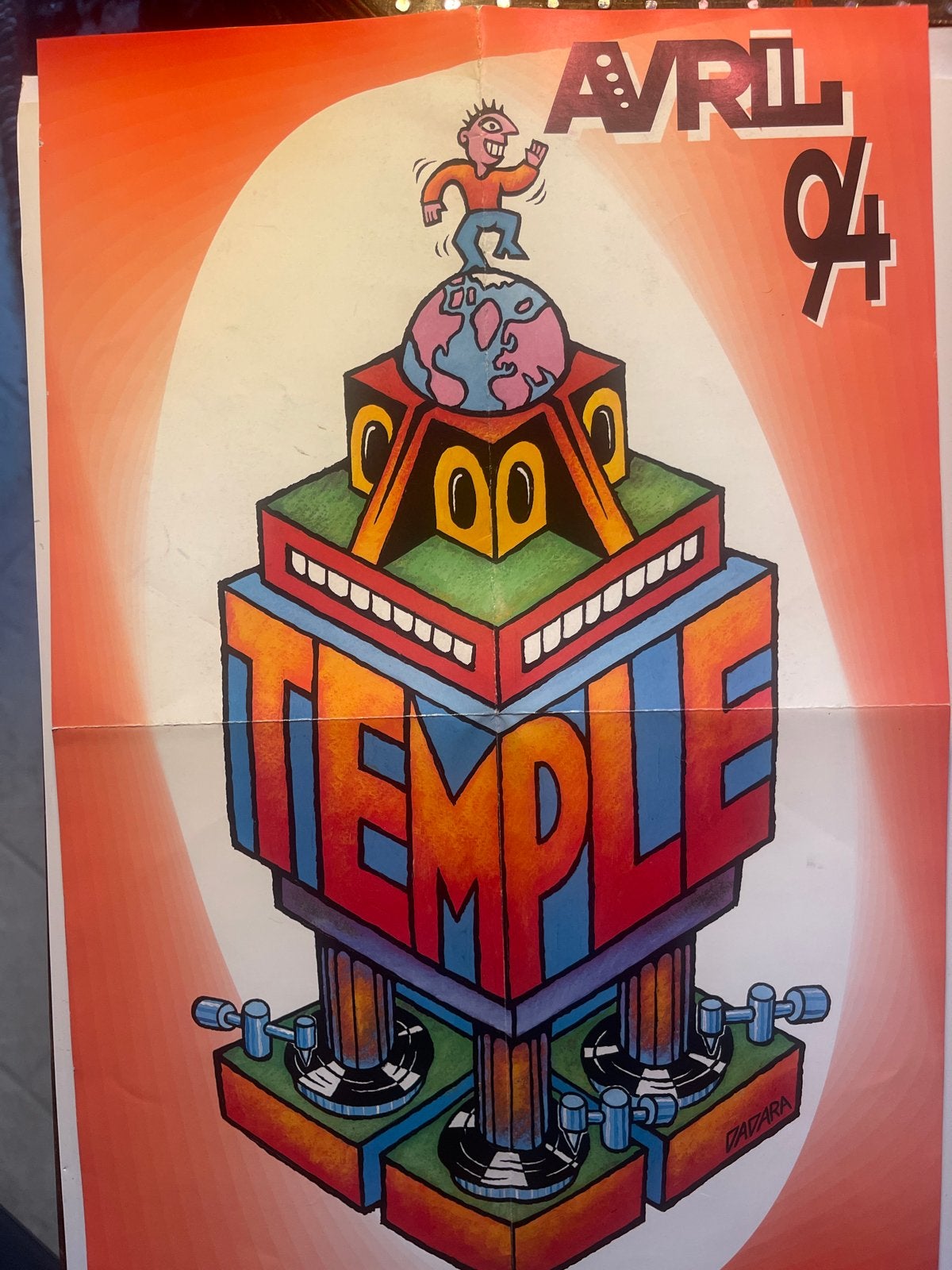 Originele Dadara Temple Nîmes poster (1994) - Collector item, Boeken, Ophalen of Verzenden, Zo goed als nieuw, Overige onderwerpen