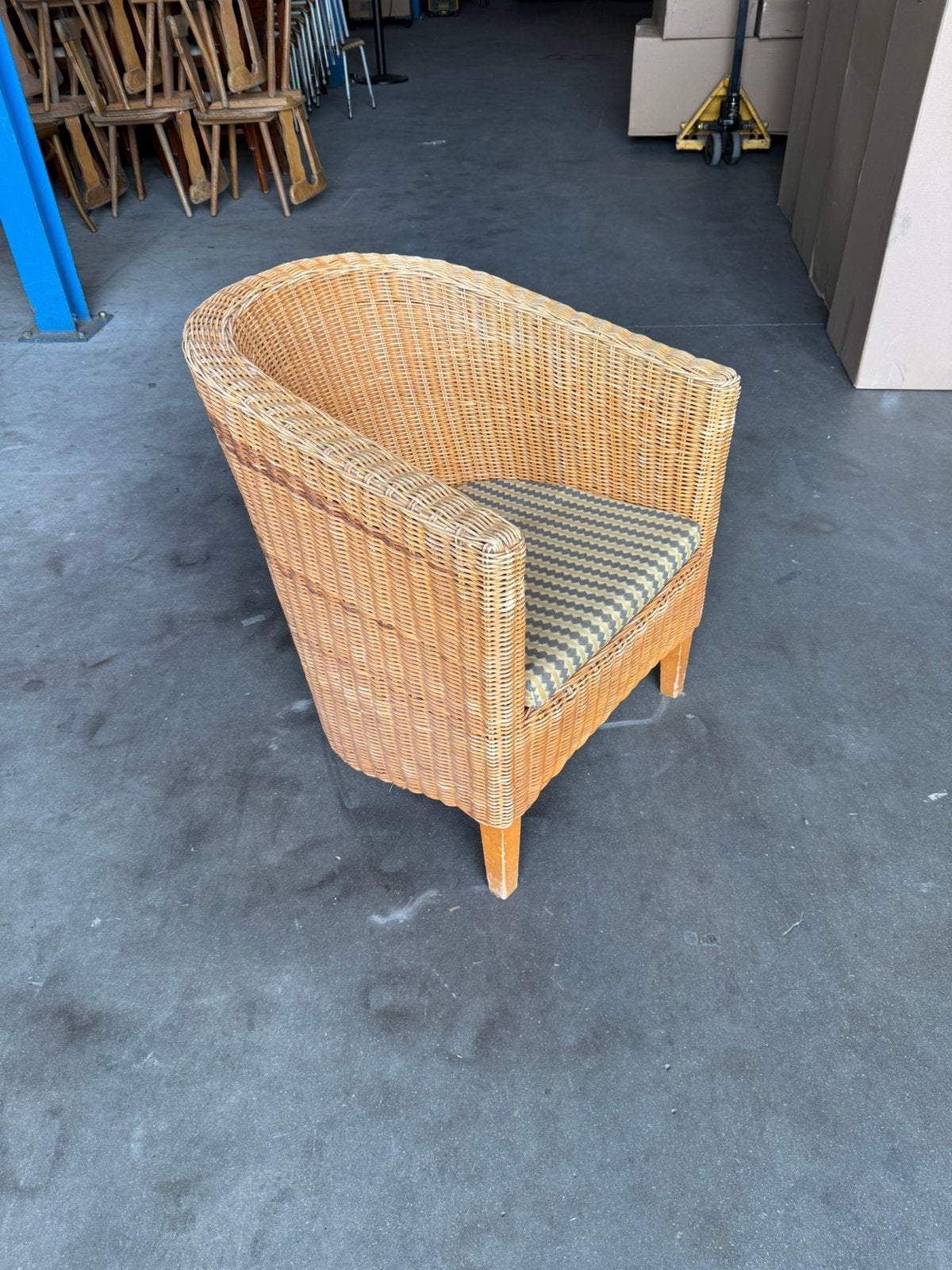 7 horeca terras outdoor stoelen rotan/ bamboo, Gebruikt, Bruin, Riet of Rotan, Ophalen of Verzenden