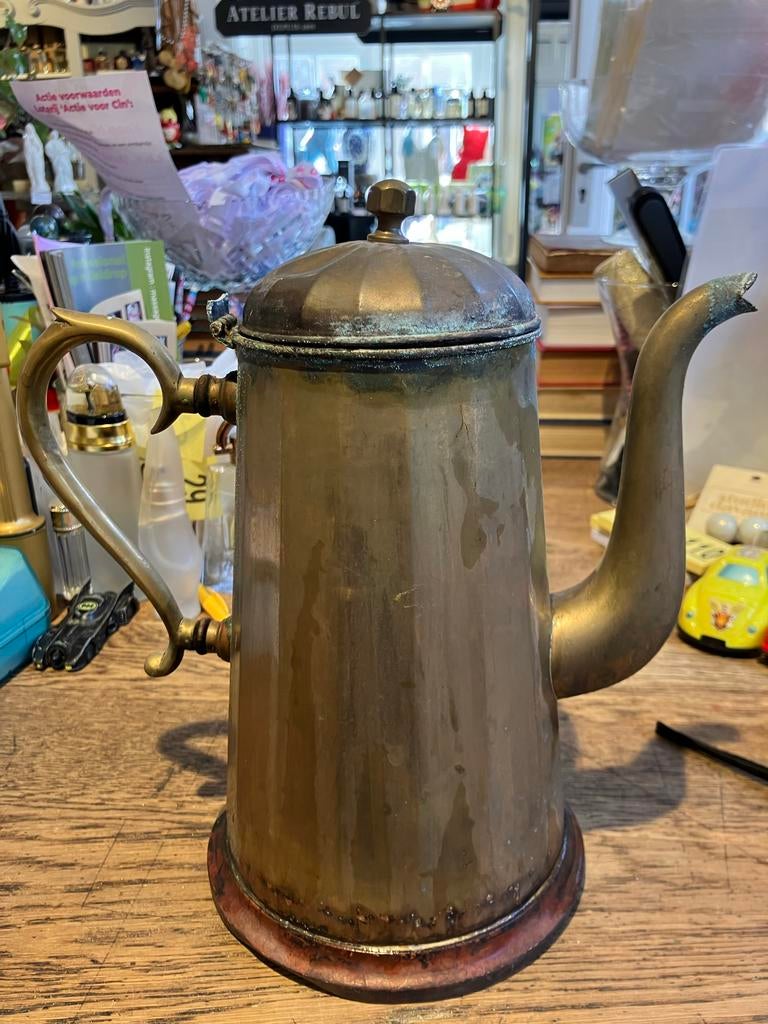 Oude koperen koffiekan, Antiek en Kunst, Ophalen of Verzenden, Koper
