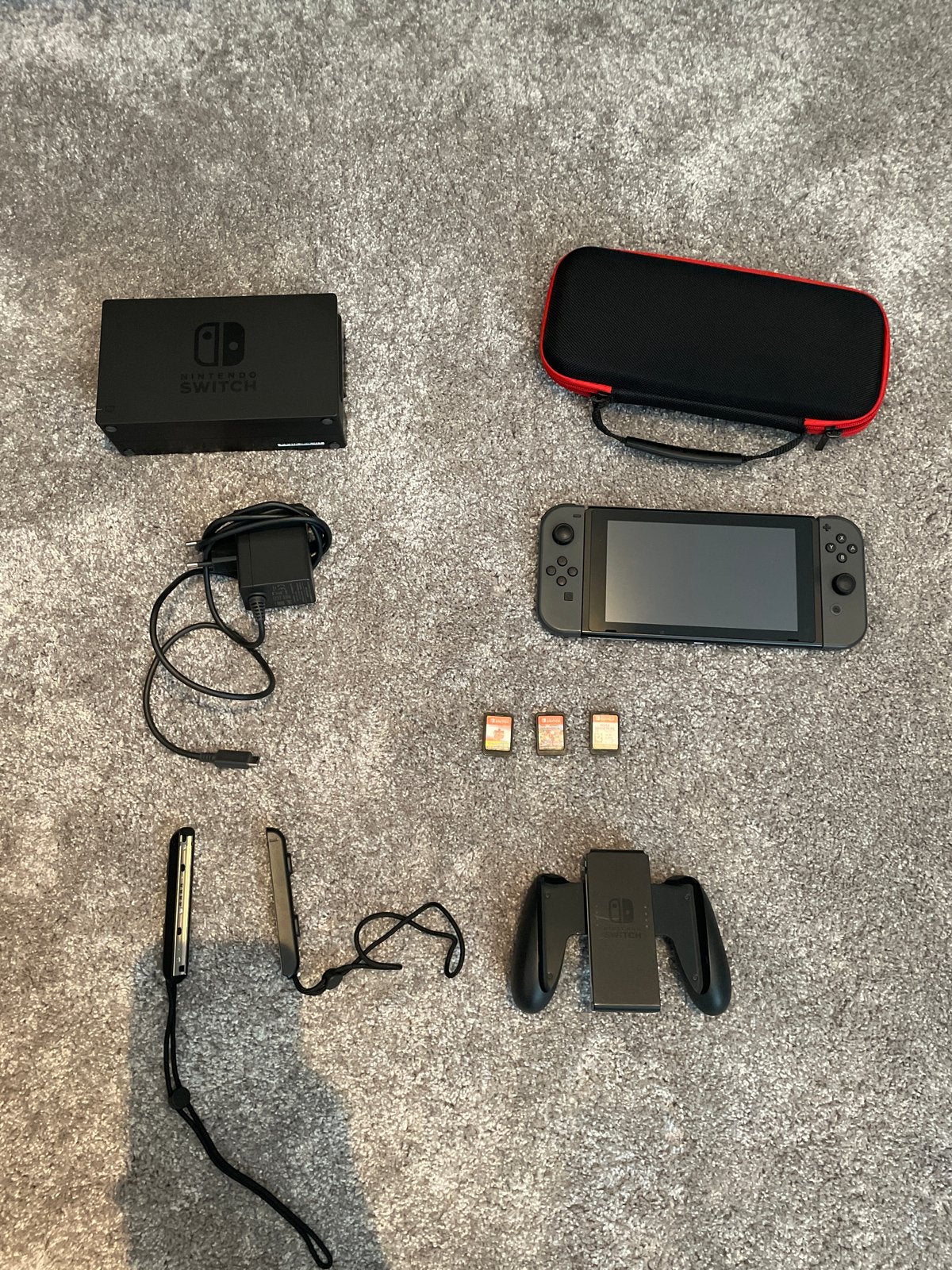 Nintendo Switch met 3 games en accessoires, Met games, Met 2 controllers, Ophalen of Verzenden, Zo goed als nieuw