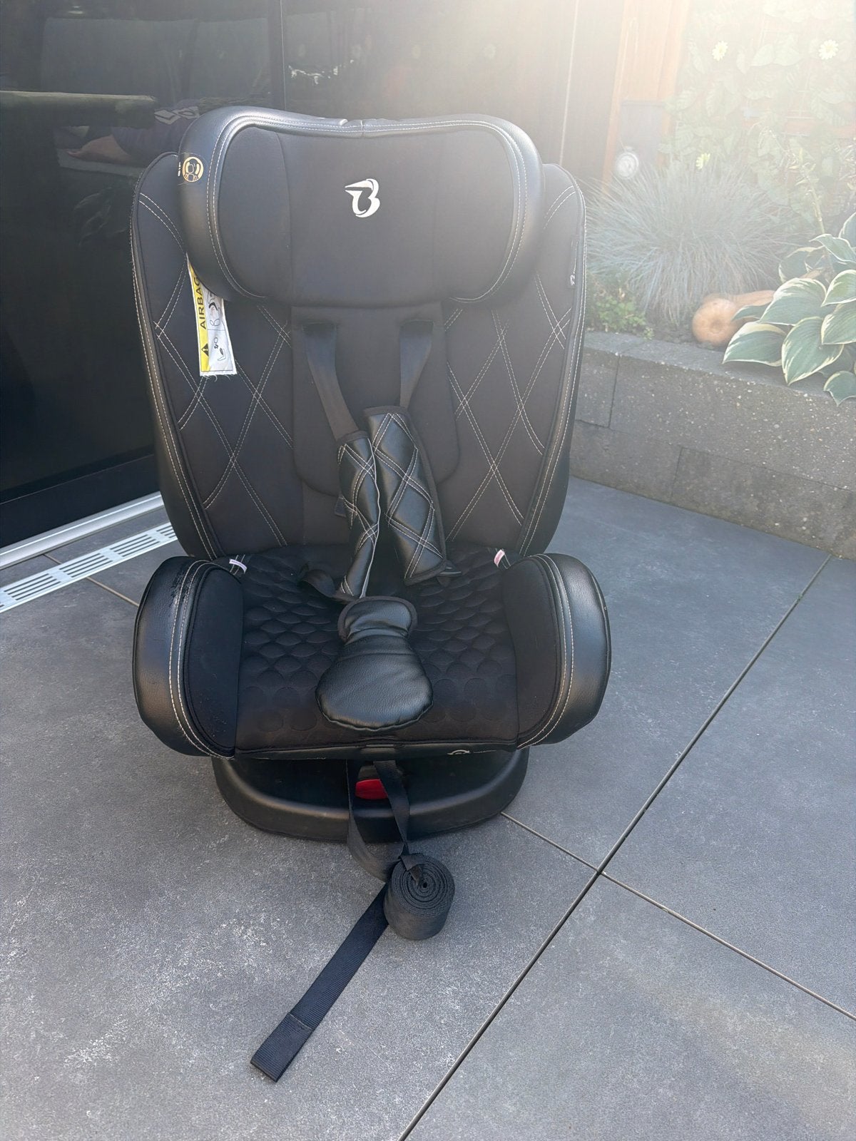 Echte leer  Kinderautostoel Zwart - Comfortabel en Veilig, Kinderen en Baby's, Overige merken, Autogordel, Zo goed als nieuw, 9 t/m 36 kg