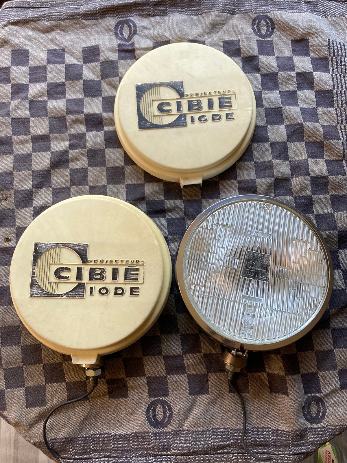 Oldtimer 2 Cibie witte mistlampen met covers type 45, Auto-onderdelen, Ophalen of Verzenden, Gebruikt
