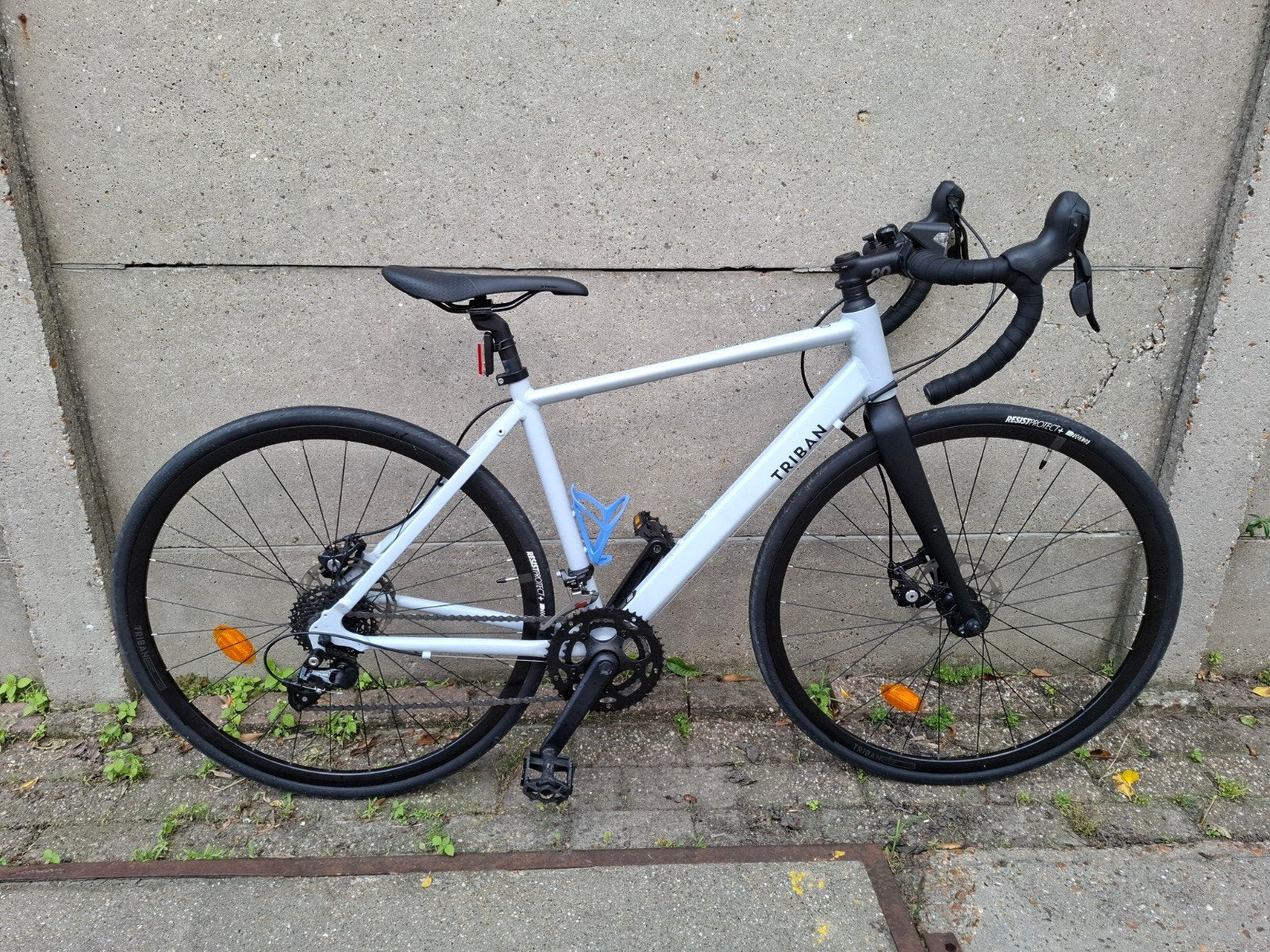 Triban RC120 racefiets, maat S. Lichtgrijs., Fietsen en Brommers, Fietsen | Racefietsen, Heren, Aluminium, Zo goed als nieuw, Schijfrem
