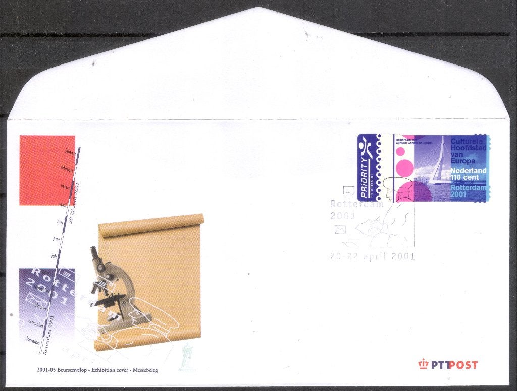 Beursenvelop 2001-05 - Rotterdam - zegel Erasmusbrug, Postzegels en Munten, Verzenden, Envelop