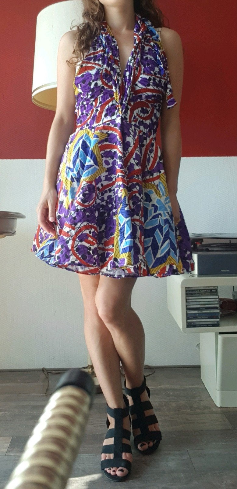 Ecentrieke Desigual jurk met open rug en strikdetails, Meerkleurig, Ophalen of Verzenden, Zo goed als nieuw, Desigual