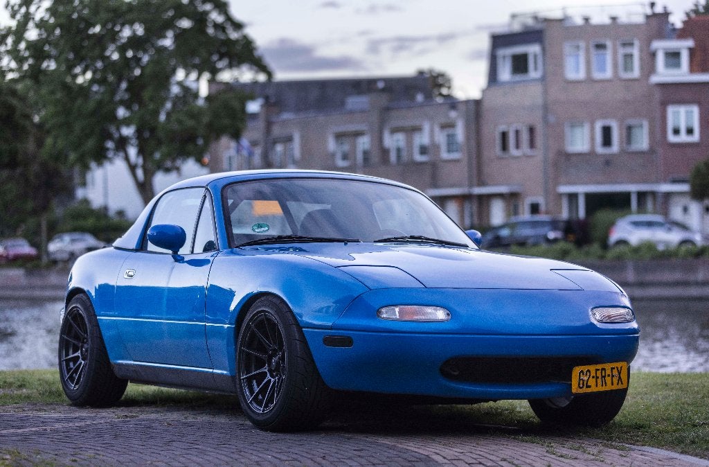 Mazda MX-5 1.6 Miata U9 1990 Blauw, Auto's, Mazda, Zwart, 4 cilinders, Cabriolet, Blauw