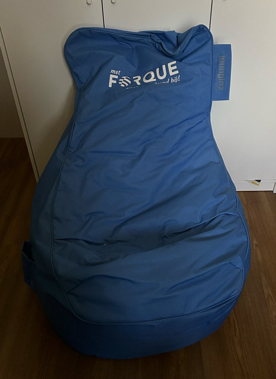 Blauwe zitzak van Loungeiez, zo goed als nieuw, Ophalen, Zo goed als nieuw, Blauw, Zitzak