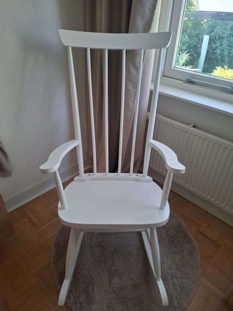 Schommelstoel wit, Huis en Inrichting, Stoelen, Ophalen, Wit, Zo goed als nieuw, Eén