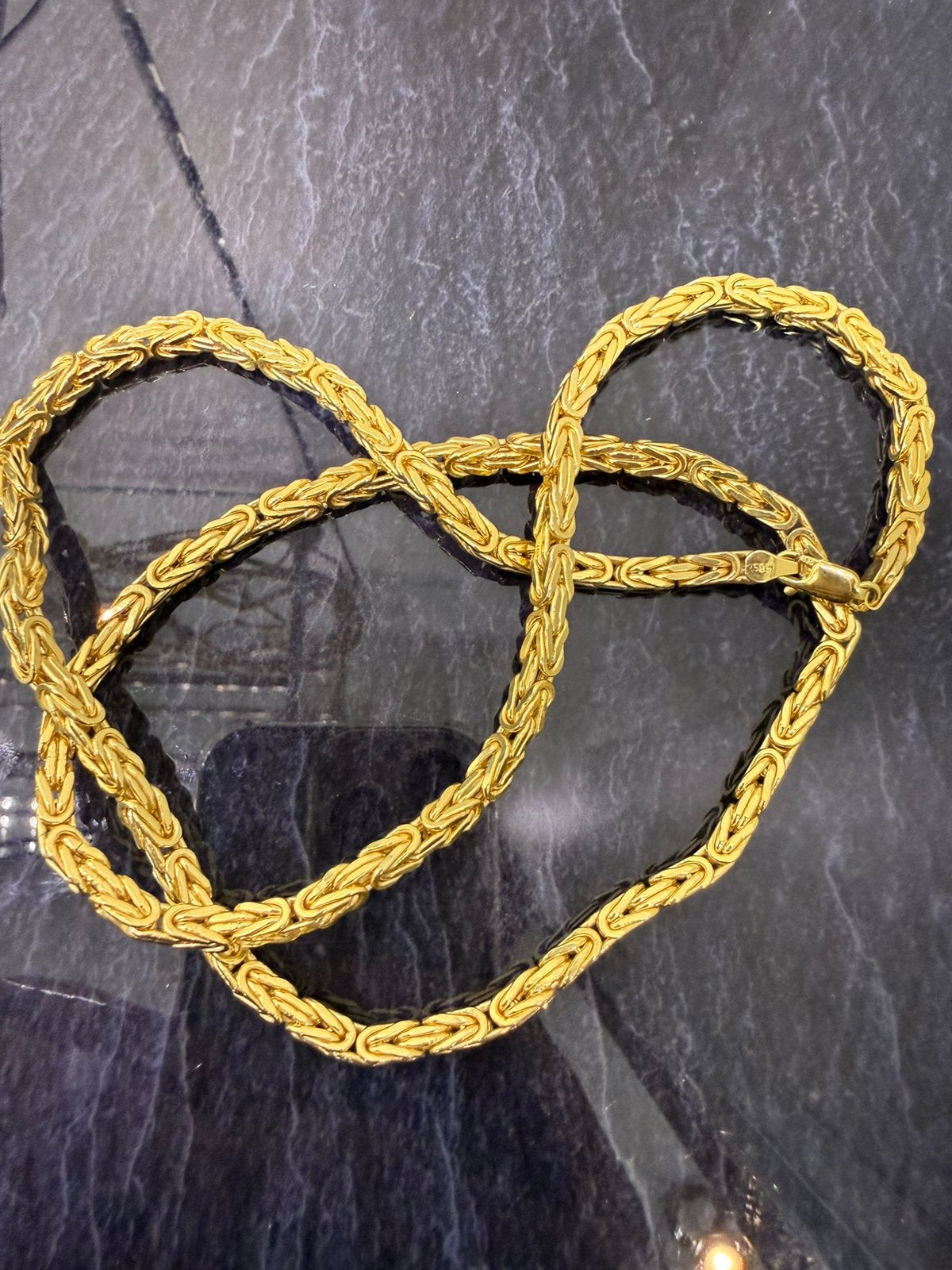 14k gouden koningsketting, Sieraden, Tassen en Uiterlijk, Kettingen, Ophalen of Verzenden, Nieuw, Goud, Goud
