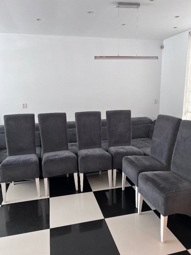 Grijze eetkamer stoelen, Huis en Inrichting, Stoelen, Ophalen, Gebruikt, Vijf, Zes of meer stoelen, Modern