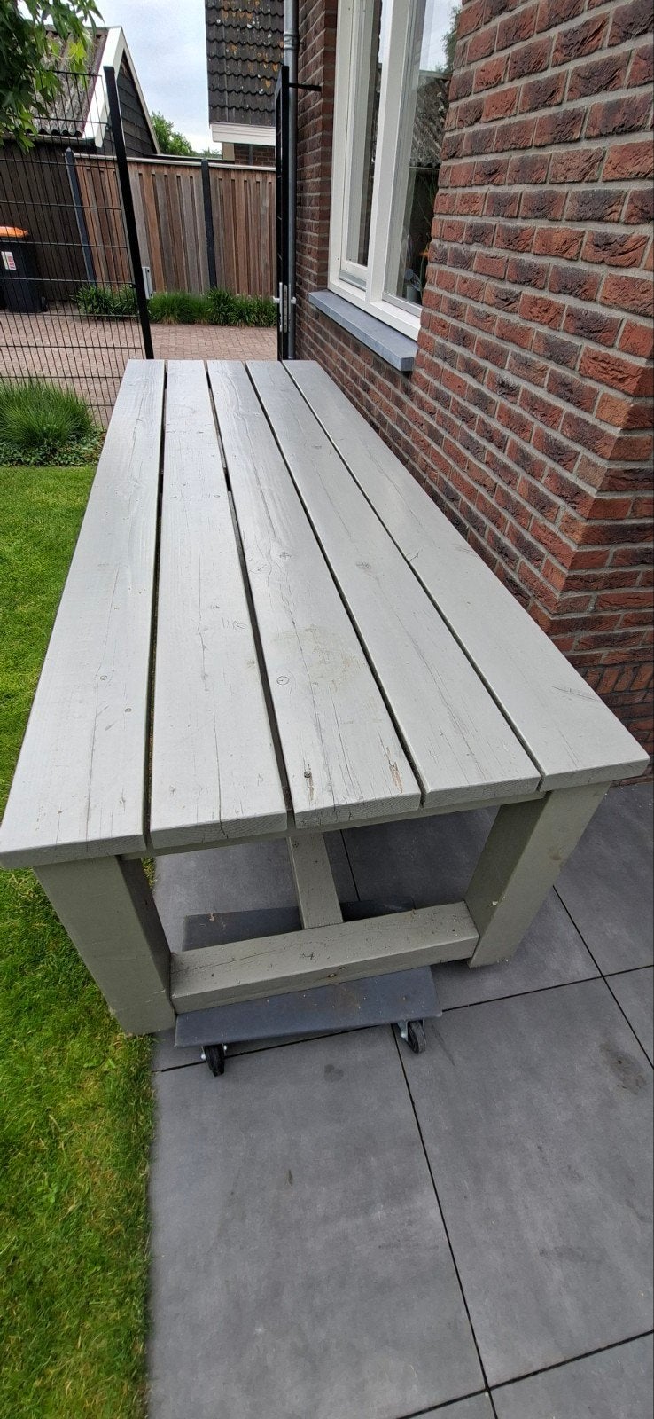 Gebruikte Houten TUINTAFEL GRIJS, Ophalen, Gebruikt, Hout