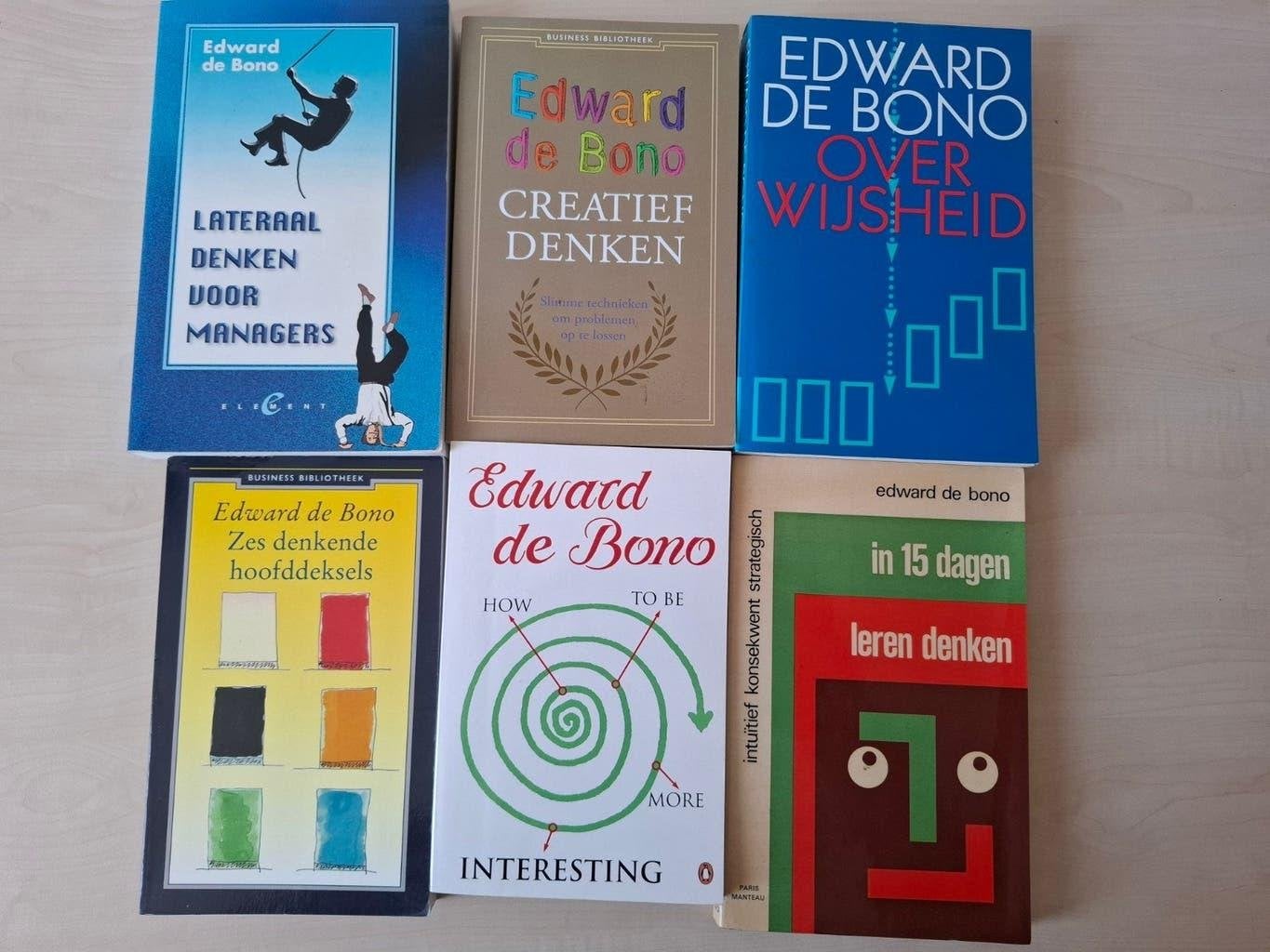 7 x Edward de Bono: o.a. Zes Denkhoeden en Creatief Denken, Ophalen of Verzenden, Gelezen, Overige onderwerpen, Edward de Bono