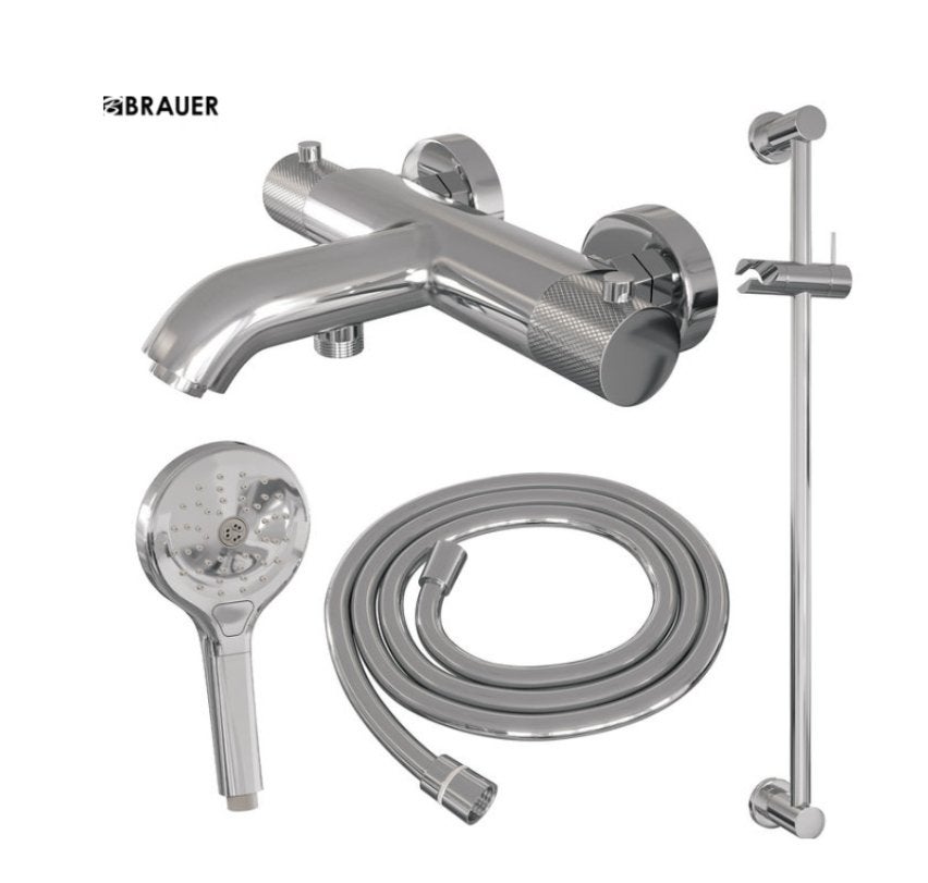 BRAUER CHROME CARVING BADDOUCHETHERMOSTAATKRAAN SET 02, LUDOLF DE JONGHSTRAAT 41N 3043 JD ROTTERDAM, Nieuw, Ophalen of Verzenden