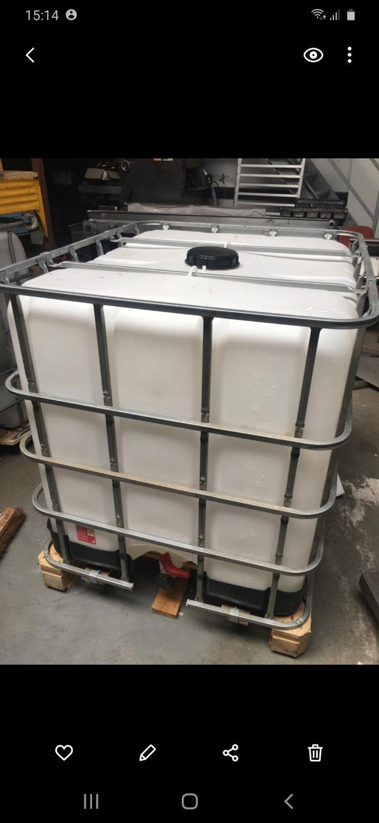 IBC met houten onderstel 1000 liter., Tuin en Terras, Regentonnen, 150 liter of meer, Ophalen