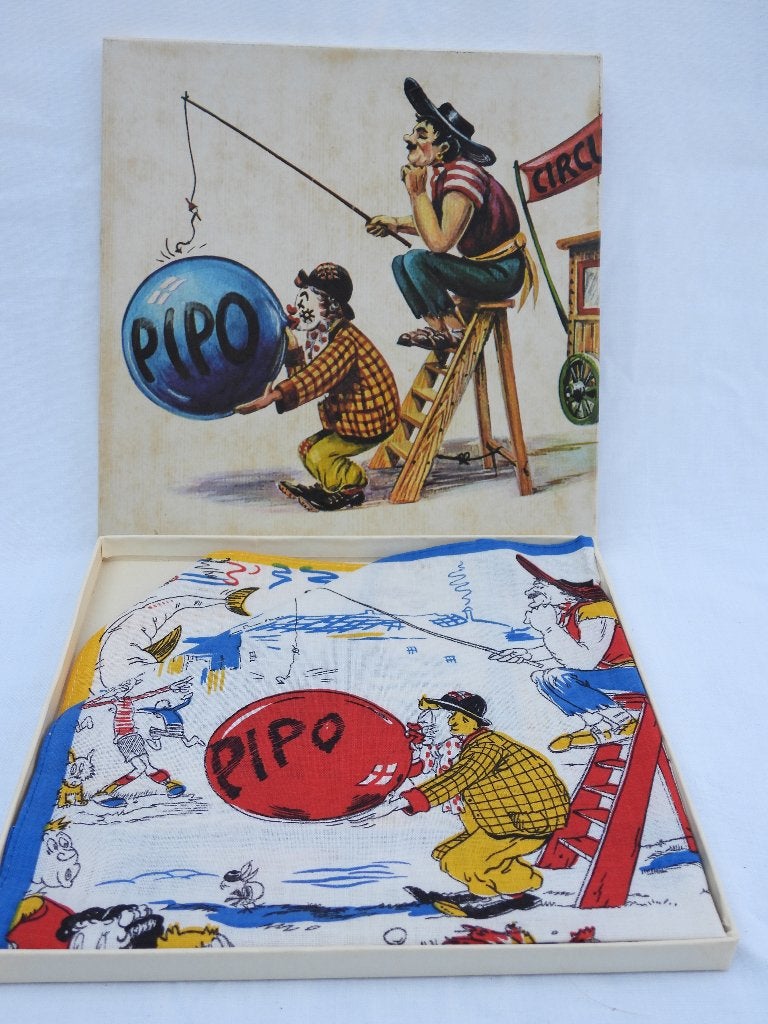 Vintage Pipo de Clown Zakdoek Wim Meuldijk speelgoed Mamaloe, Ophalen of Verzenden