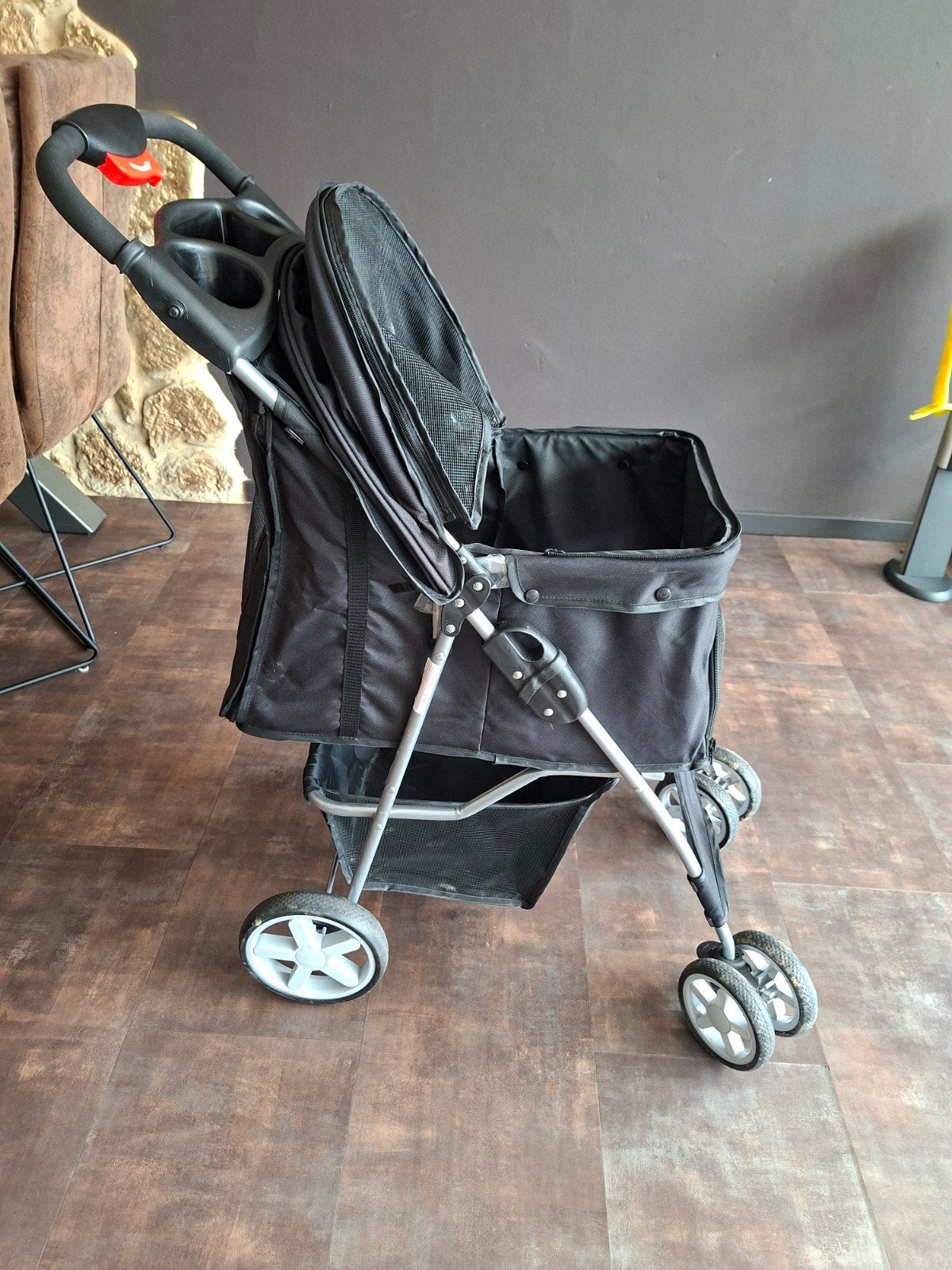 Hondenbuggy zwart, Dieren en Toebehoren, Ophalen, Zo goed als nieuw