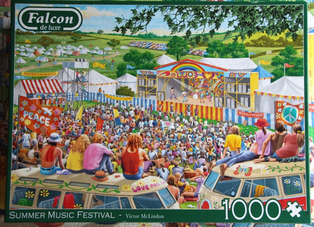 4 Puzzels - 1000 st - voor €14,95 Falcon - Hema - Gallery's, Ophalen of Verzenden, Zo goed als nieuw