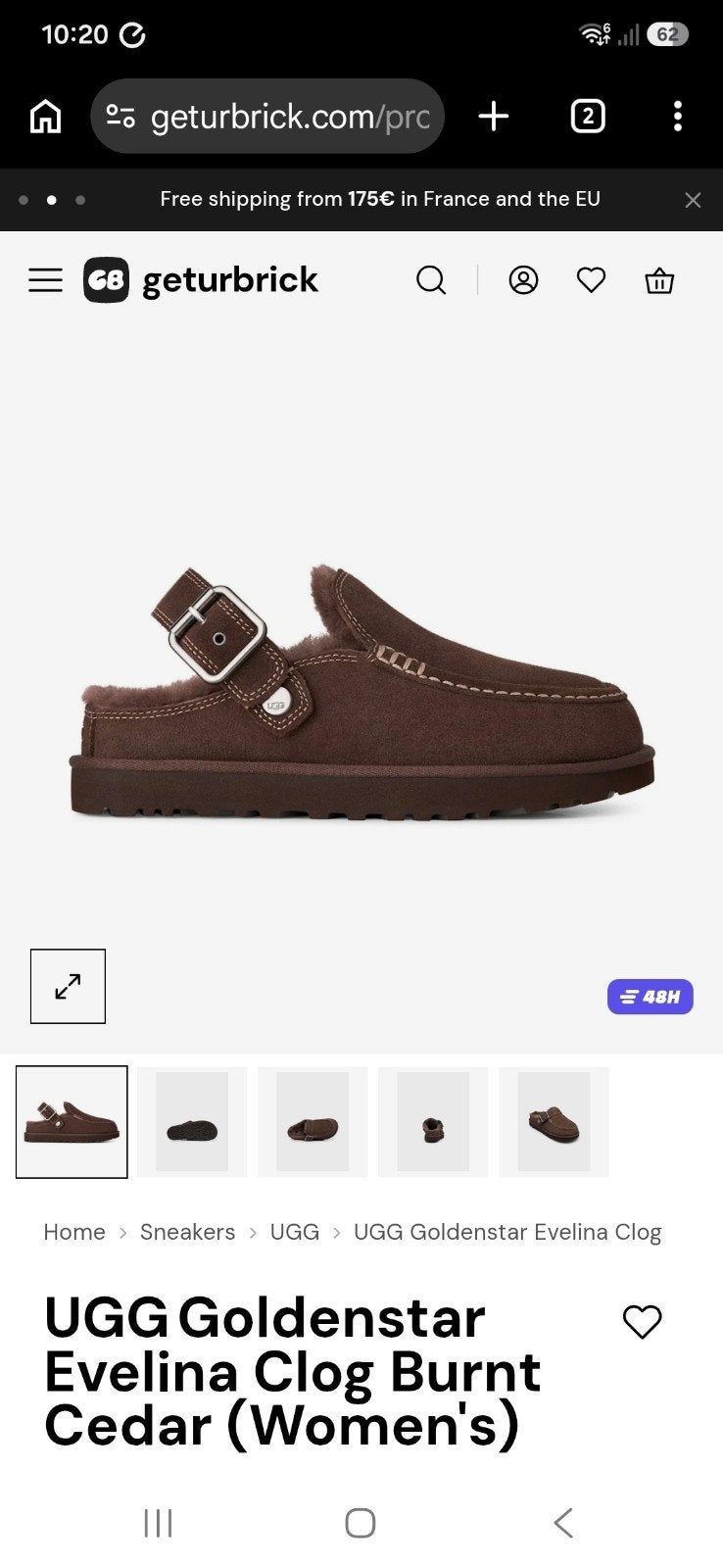 Nieuwe UGG Goldenstar Evelina Clog Burnt Cedar Maat 41, UGG, Bruin, Instappers, Nieuw