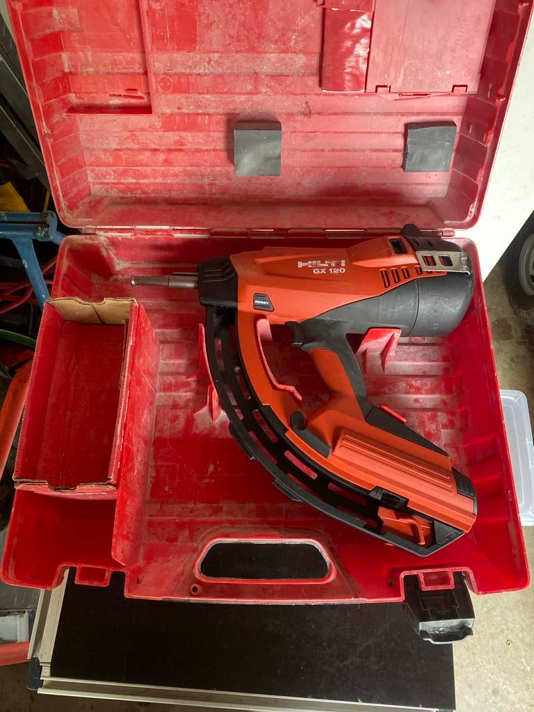 Hilti GX 120 Gas Spijkerpistool in Koffer, Ophalen of Verzenden, Gebruikt