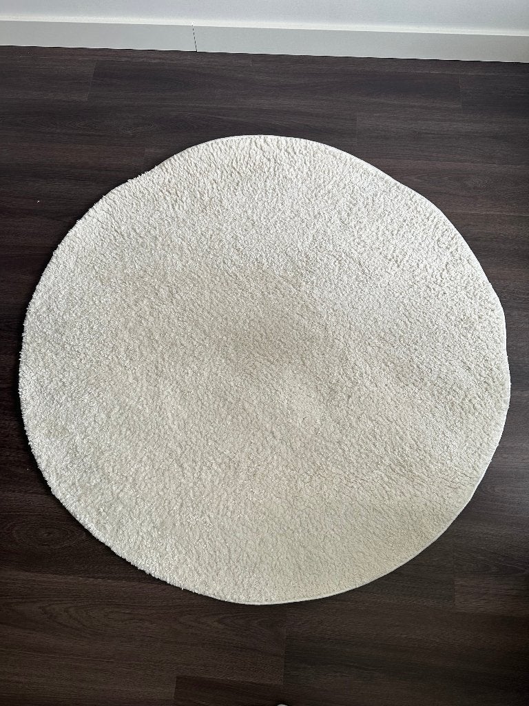 Rond crème vloerkleed Ø 133 cm, Ophalen, Rond, Zo goed als nieuw, Crème