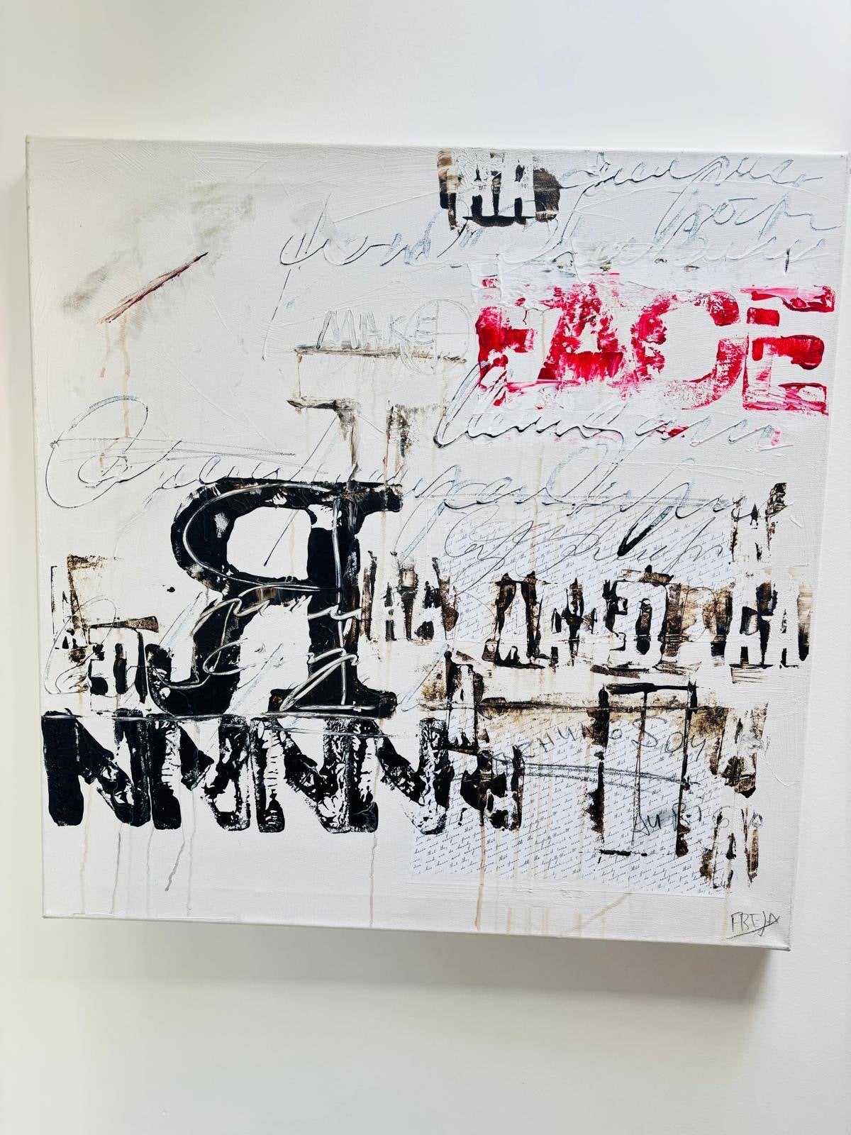 Origineel schilderij van Freja - Abstracte kunst, Antiek en Kunst, Kunst | Schilderijen | Klassiek, Ophalen, Gesigneerd, Overige onderwerpen