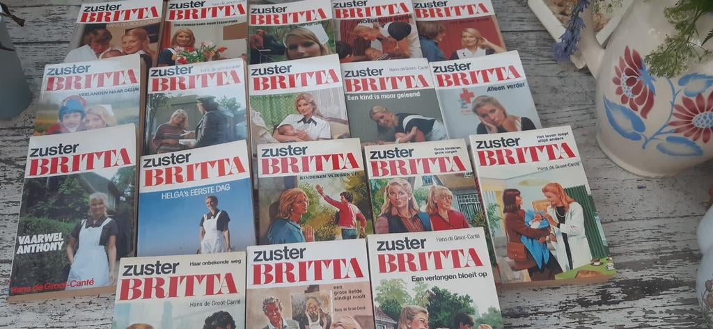 Hele stapel Zuster Britta, boekjes echt gave Vintage boekjes, Nederland, Hans de Groot-Canté, Ophalen, Gelezen