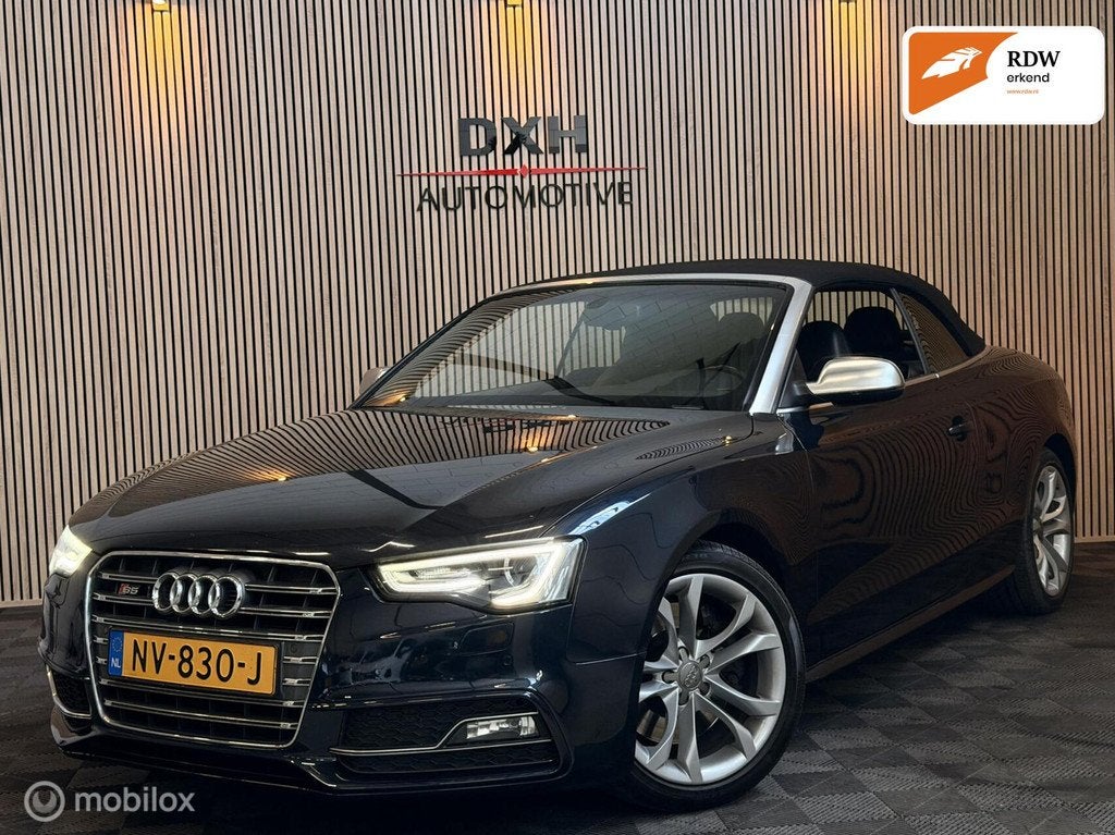 Audi S5 Cabrio 3.0 TFSI Quattro 333pk APK-4/2027 MEMORY KEYL, Auto's, Audi, Automaat, Euro 5, Gebruikt, Zwart