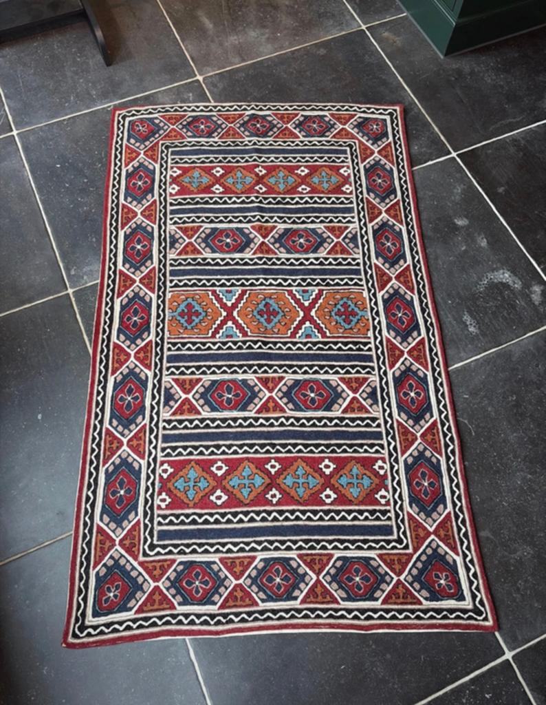 Antieke handgeweven wollen kelim - 140x80 cm, Huis en Inrichting, Stoffering | Tapijten en Kleden, Gebruikt, 100 tot 150 cm, Rechthoekig