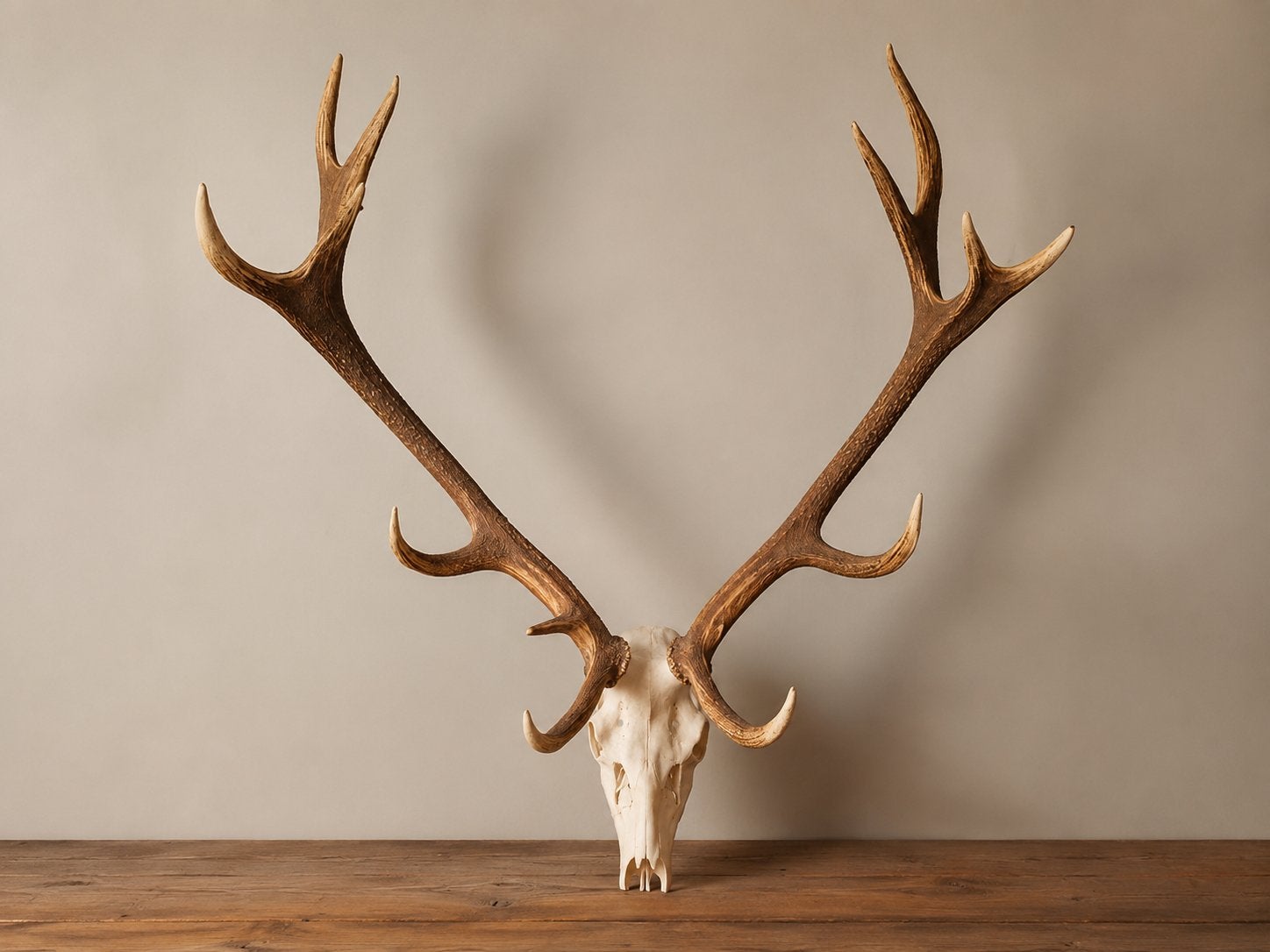 Hertenkop met Gewei - Decoratief en Uniek, Ophalen, Vintage, Gebruikt, Natuurlijk materiaal