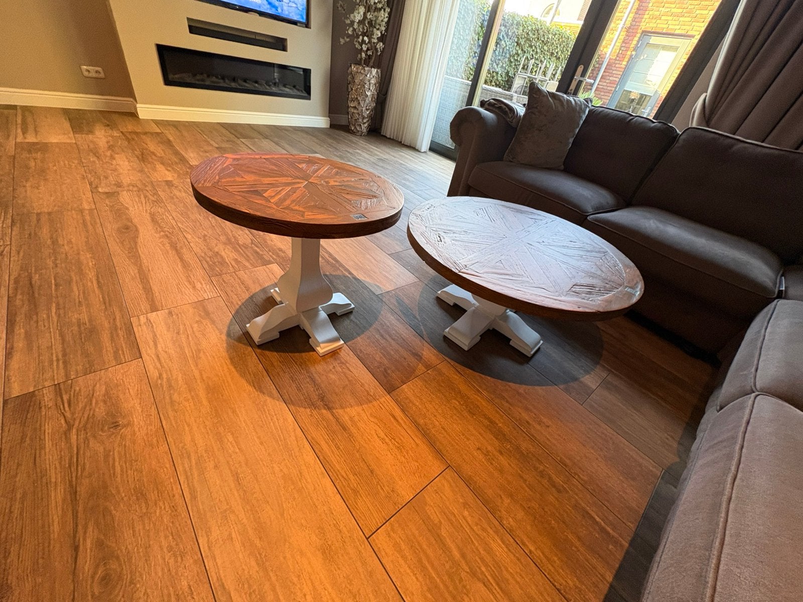Riviera maison crossroad set van 3 tafels, Ophalen, Zo goed als nieuw, Rond, 50 tot 100 cm