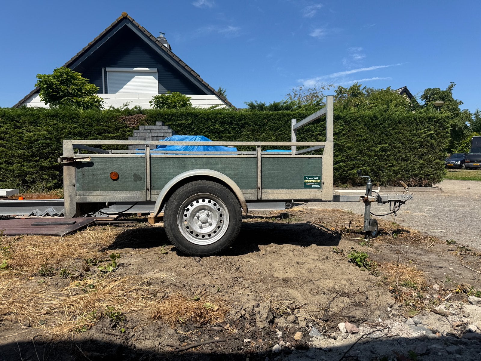 Nette ongeremde aanhanger met voorrek & neuswiel Goede staat, Auto diversen, Aanhangers en Bagagewagens, Ophalen, Gebruikt
