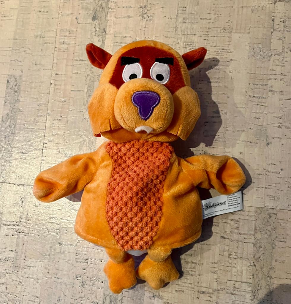 Fabeltjeskrant Pluche handpop Willem Bever - 25 cm, Overige merken, Overige karakters, Overige typen, Ophalen of Verzenden