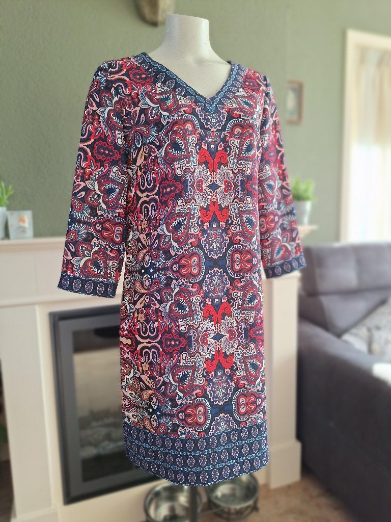Caroline Biss kleurrijke jurk M 38, Kleding | Dames, Maat 38/40 (M), Zo goed als nieuw, Knielengte, Caroline Biss